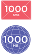 1000 sms 1000 MB