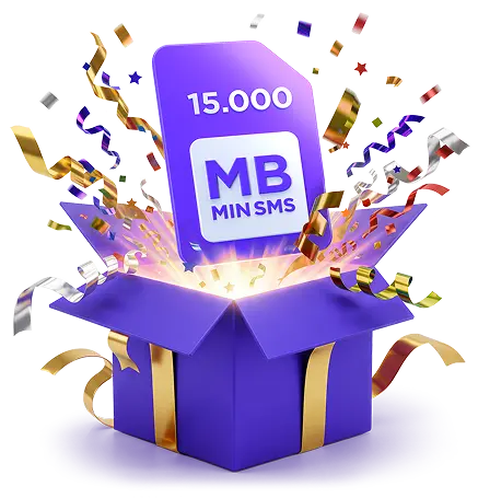 15.000 MB/MIN/SMS cadeau